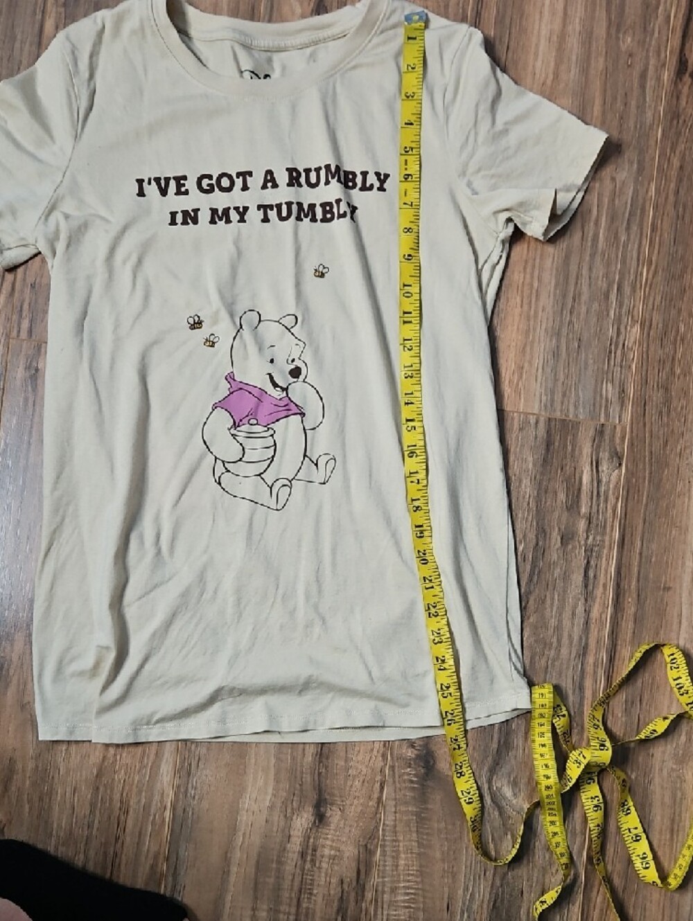 Disney Winnie the Pooh Pale Yellow Tee with Pink Accent Large - Picture 7 of 9